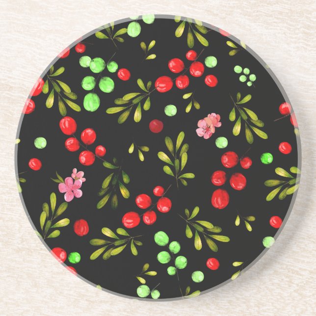 Berries Pattern Getränkeuntersetzer (Vorne)