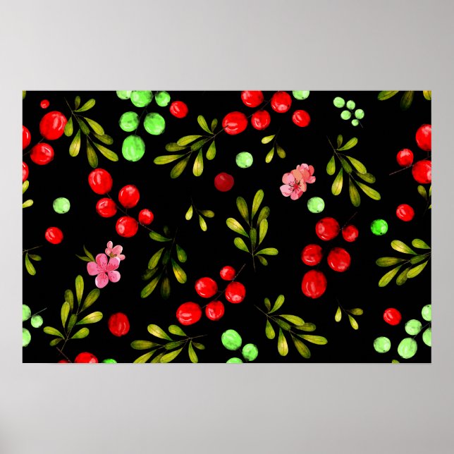 Berries Pattern Poster (Vorne)
