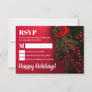 Berries rouges & Mistletoe, Noël RSVP