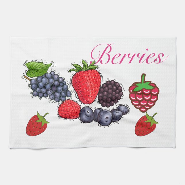 Berries Serviettes de cuisine (Horizontal)
