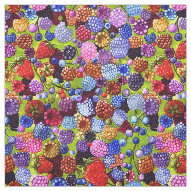 Berries Strawberries Blueberries Himbeeren Stoff (Muster)