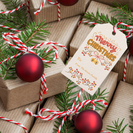 Berries und Glocken Weihnachten Geschenkanhänger