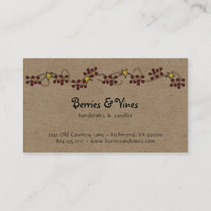 Berries und Stars Primitive Country Kraft Treuekarte