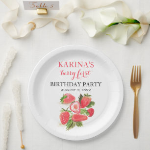 Berry 1. Geburtstag Party Erdbeerobst Sommer Pappteller
