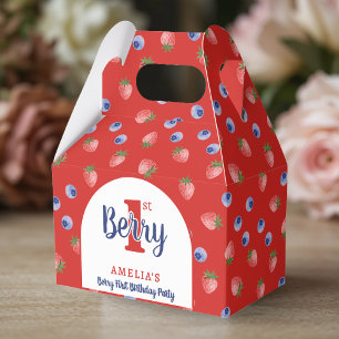 Berry 1. Geburtstag Party Strawberry Blueberry Red Geschenkschachtel