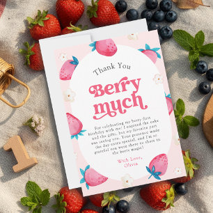 Berry 1. Geburtstag Strawberry Erste Geburtstagspa Dankeskarte