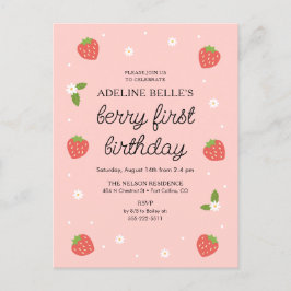 Berry 1. Geburtstag Strawberry Erste Geburtstagspa Postkarte