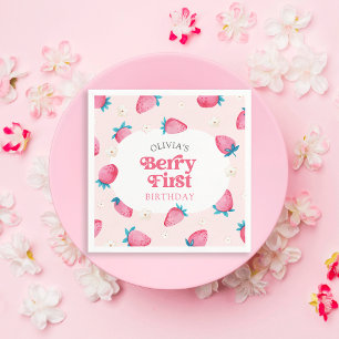 Berry 1. Geburtstag Strawberry Erste Geburtstagspa Serviette