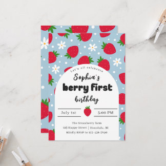 Berry 1. Geburtstagsfeier Einladung