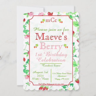 Berry 1er Anniversaire Invitation