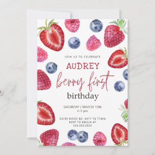 Berry 1er Anniversaire Invitation Berry Premier An