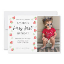 Berry 1er Anniversaire Photo Invitation