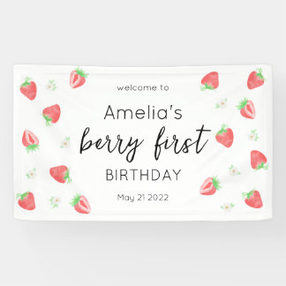 Berry 1er anniversaire | Première bannière fraise