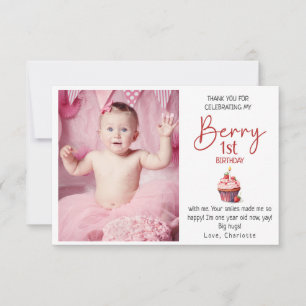 Berry 1er Anniversaire Rose Rouge Merci Photo