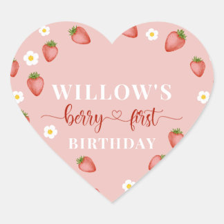 Berry 1er Anniversaire Stickers à thème fraise