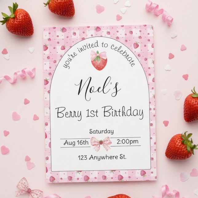 "berry 1st birthday" first birthday invitation (Créateur téléchargé)