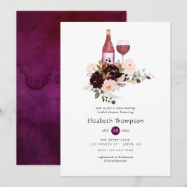 Berry and Blush Brautparty Weinverkostung Einladung