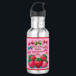 Berry and Bow Sweet Kindergarten Chic Edelstahlflasche<br><div class="desc">Add the Berry and Bow Sweet Kindergarten Chic water bottle to complete the unique strawberry and coquette bows collection. Personalize it with your kindergartner's name to make her feel special. Matching posters,  notebook,  notepad,  t-shirt,  hoodie and more feature the same colorful design.</div>