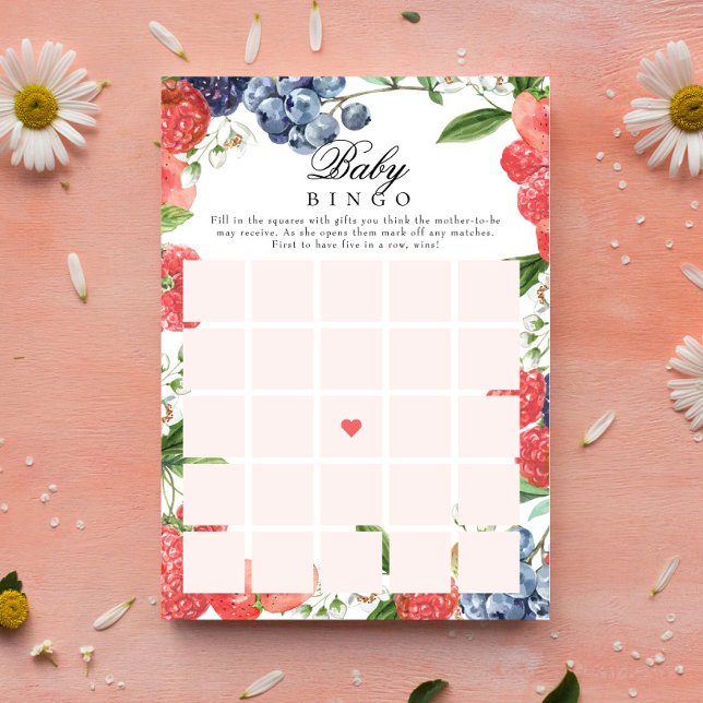 Berry Baby Shower Baby Geschenk Bingo Spiel Einladung (Von Creator hochgeladen)