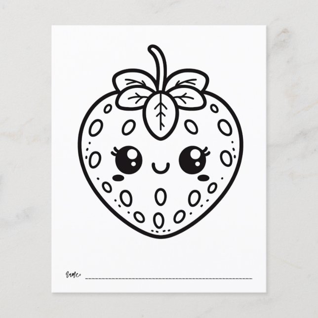 Berry Baby Shower Kids Activity Colour Sheet Flyer (Vorne)