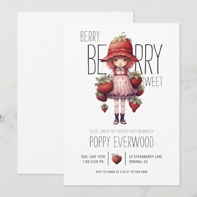 Berry Berry Sweet Anniversaire Fête Invitation (Devant / Derrière)