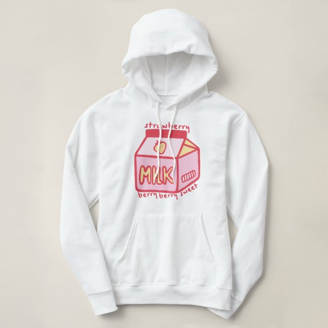 Berry Berry Sweet Strawberry Milk Hoodie (Design vorne)