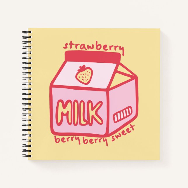 Berry Berry Sweet Strawberry Milk Notizbuch (Vorderseite)
