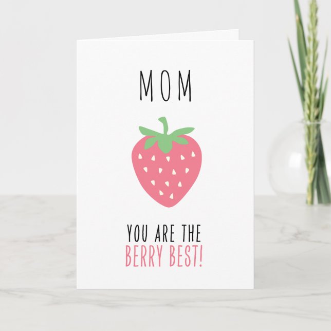 Berry Best Mom Strawberry Carte de fête des mères (Devant)