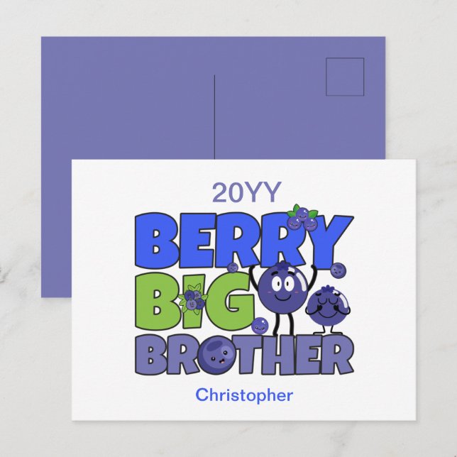 Berry Big Brother - Sibling Blueberry Pub Postkarte (Vorne/Hinten)