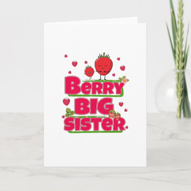 Berry Big Sister - Niedliche Erdbeerpuppe Karte (Vorderseite)