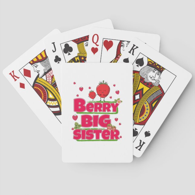 Berry Big Sister - Niedliche Erdbeerpuppe Spielkarten (Rückseite)