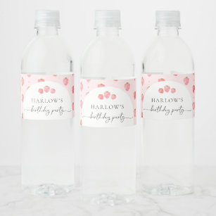 Berry Birthday Party Wasserflaschen Labels