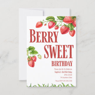Berry Birthday Strawberry Party Einladung