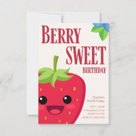 Berry Birthday Strawberry Party Einladung