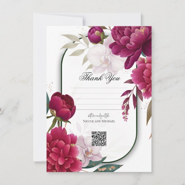 Berry Bloom Garden Floral Glam Wedding  Einladung (Vorderseite)