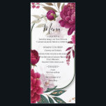 Berry Bloom Garden Floral Glam Wedding  Menükarte<br><div class="desc">Menu. Matching items in this design are available.</div>