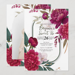 Berry Bloom Garten Floral Glam Sweet 16 Einladung