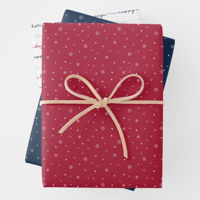 Berry Blue Snowflake Holiday Wrapping Paper Sheets Geschenkpapier Set (Beispiel)
