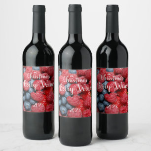 Berry Bonanza Strawberries Blueberries Rasberries Weinetikett