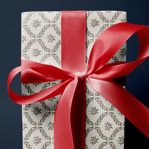 Berry Botanical Diamond Pattern Weihnachtsfeiertag Geschenkpapier