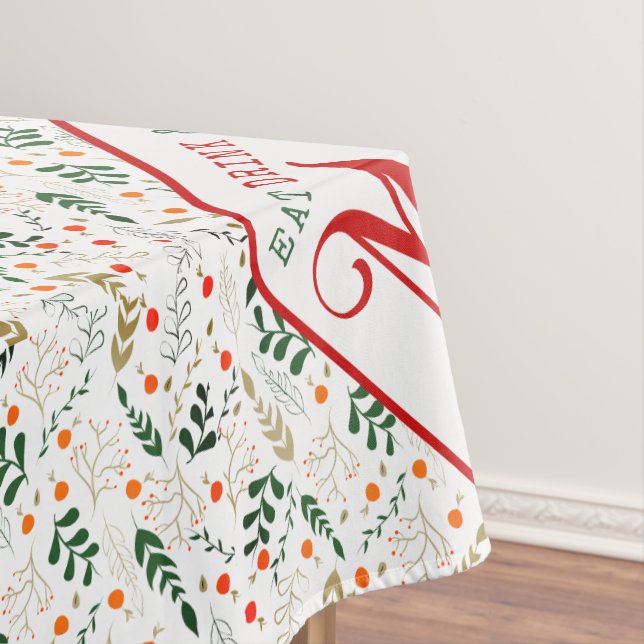 Berry Branch essen, trinken Sie frohe Weihnachten  Tischdecke (Beispiel)