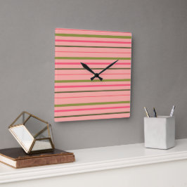 Berry Bright Themed Quadratische Wanduhr