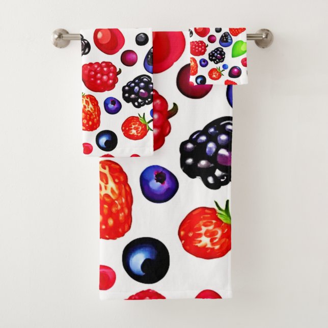 Berry Burst: Fruchtmuster Badhandtuch Set (Insitu)