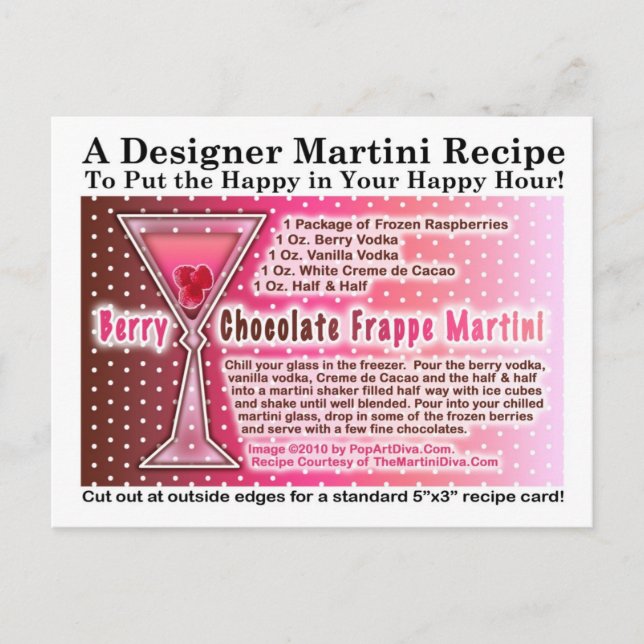 Berry Chocolate Frappe Martini Rezept Postkarte (Vorderseite)