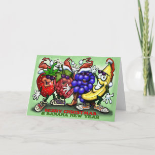 Berry Christmas Banana Neujahr Feiertagskarte