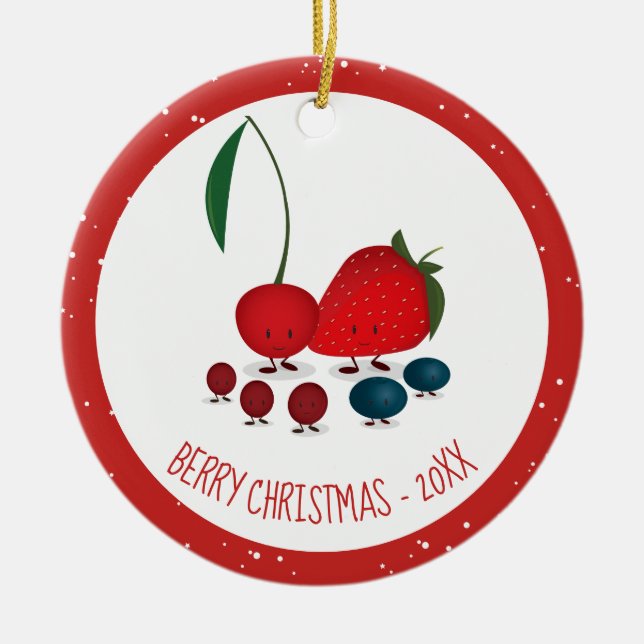 Berry Christmas Cartoon Characters Ornament (Vorne)