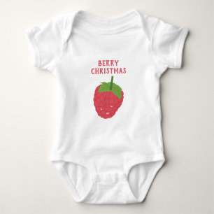 Berry Christmas Raspberry Fruit Design Baby Strampler