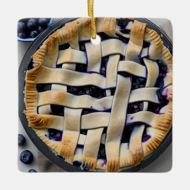 Berry Christmas Süsse Pie | Food Pup Spaß Keramikornament (Vorderseite)