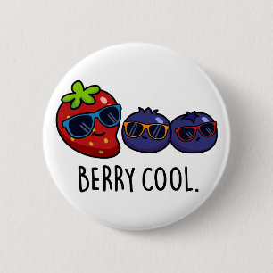 Berry Cool Funny Strawberry Blueberry Pub Button