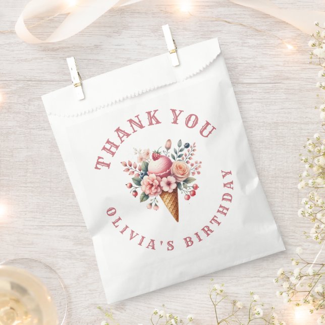 Berry Cool Happy Birthday Ice Creme Party Geschenktütchen (Ausgeschnitten)